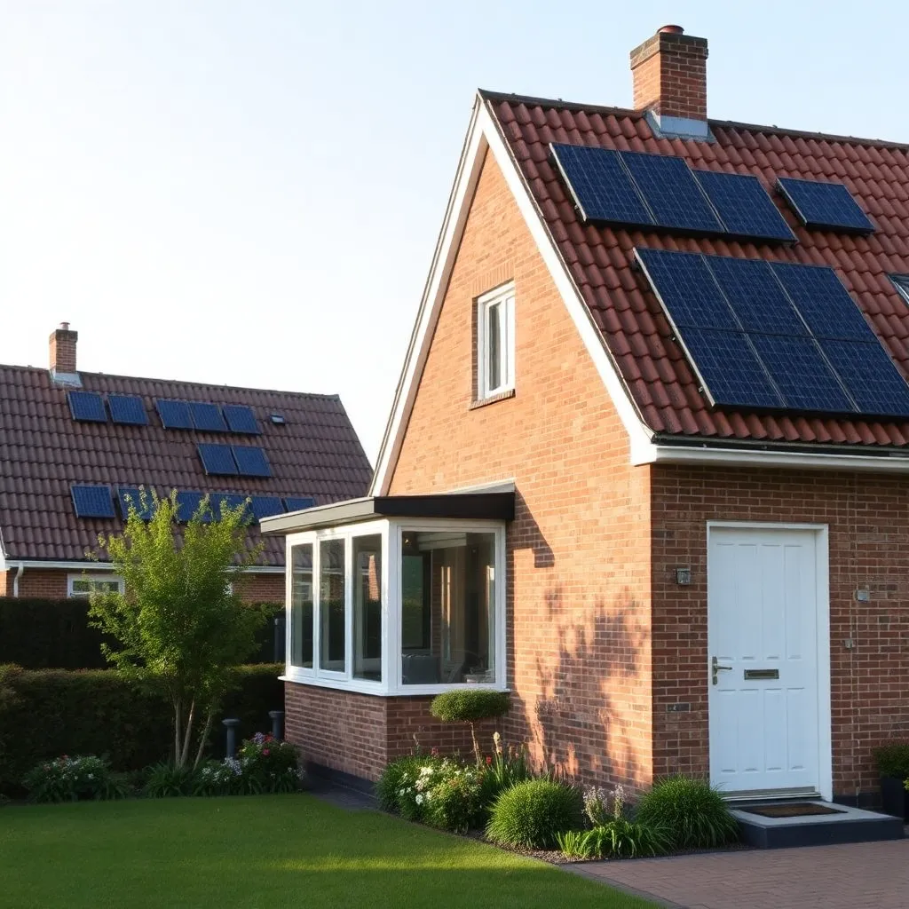 Nederlandse woning met zonnepanelen en energiebesparende maatregelen